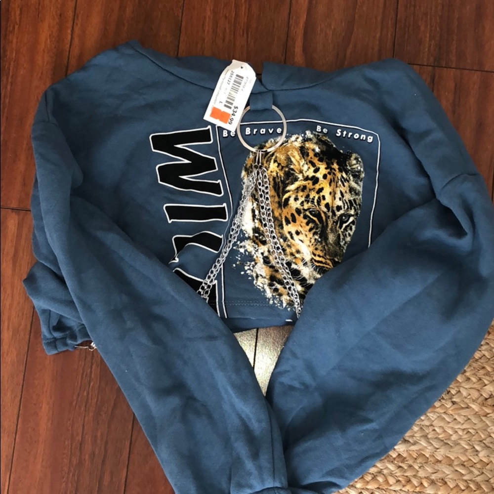 Mystique Boutique chain cropped hoodie